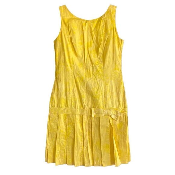 Toby Vintage Yellow Sleeveless dress with pleated bottom and Side bow. - Picture 1 of 7